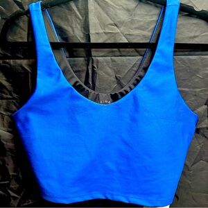 JOHNNY WAS CALME Endure Sports Bra top NWT Size M Royal Blue and Black